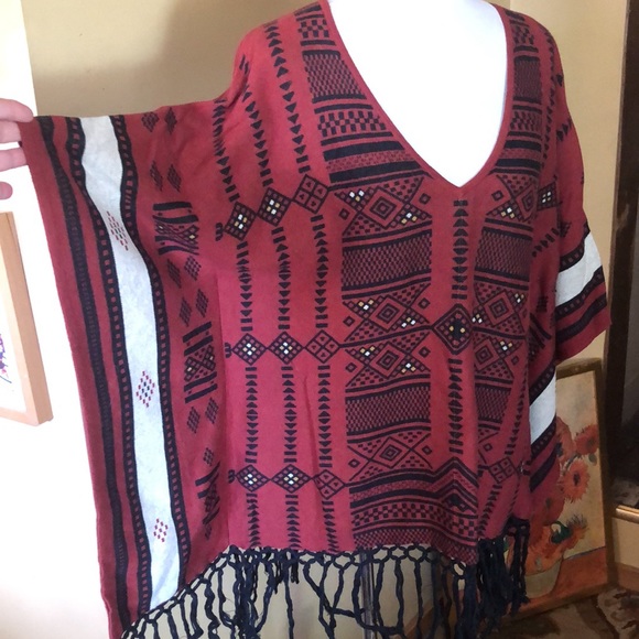 TASSO ELBA Collection Size OSFA
Poncho 100% Cotton Overhead V-Neck $119 NEW - Picture 2 of 16
